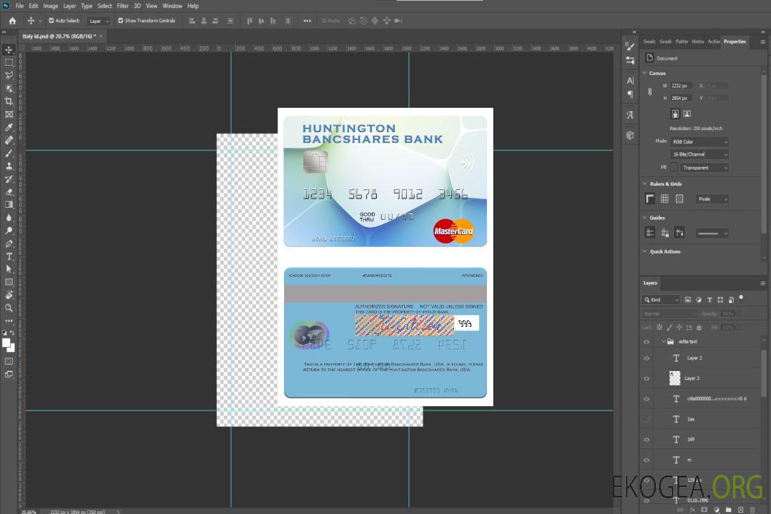 Carte mastercard de la Huntington Bancshares Bank aux États-Unis template Carte mastercard de la Huntington Bancshares Bank aux États-Unis template